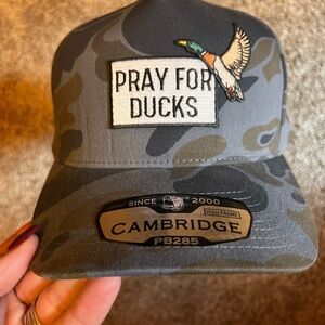 Gray Camo 'Pray for Ducks' Bird Cap